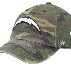 NWT** Men's '47 Camo Los Angeles Chargers Woodland Clean Up Adjustable Hat